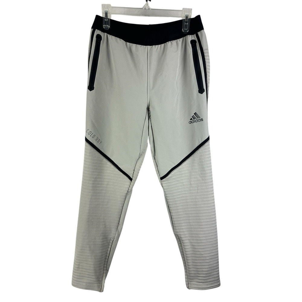 Adidas Cold Rdy Training Pants Mens Sz M Gray Zip Pockets Outdoors Athletic